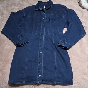Free People Dark Blue Denim Mini Dress